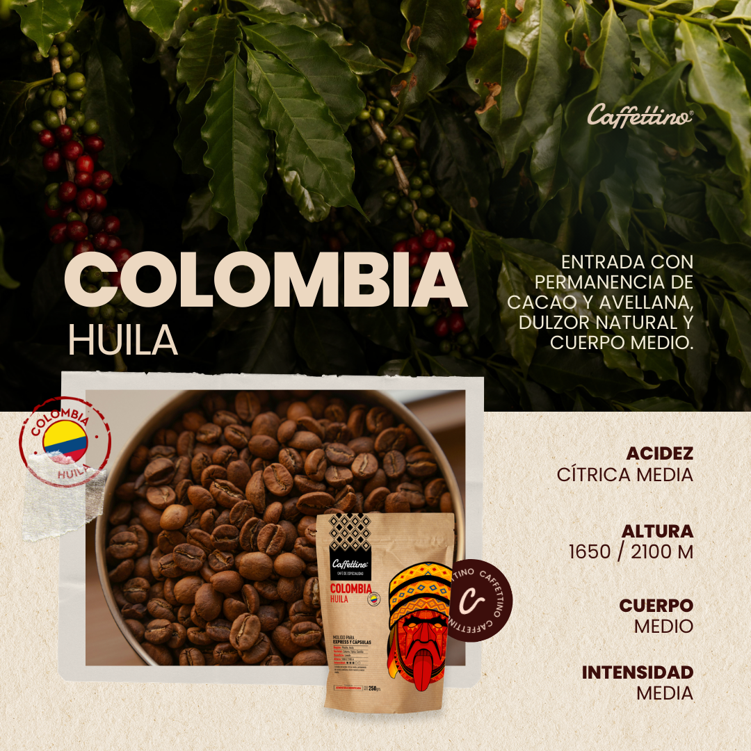 Café de especialidad Colombia Huila En Granos x 900grs