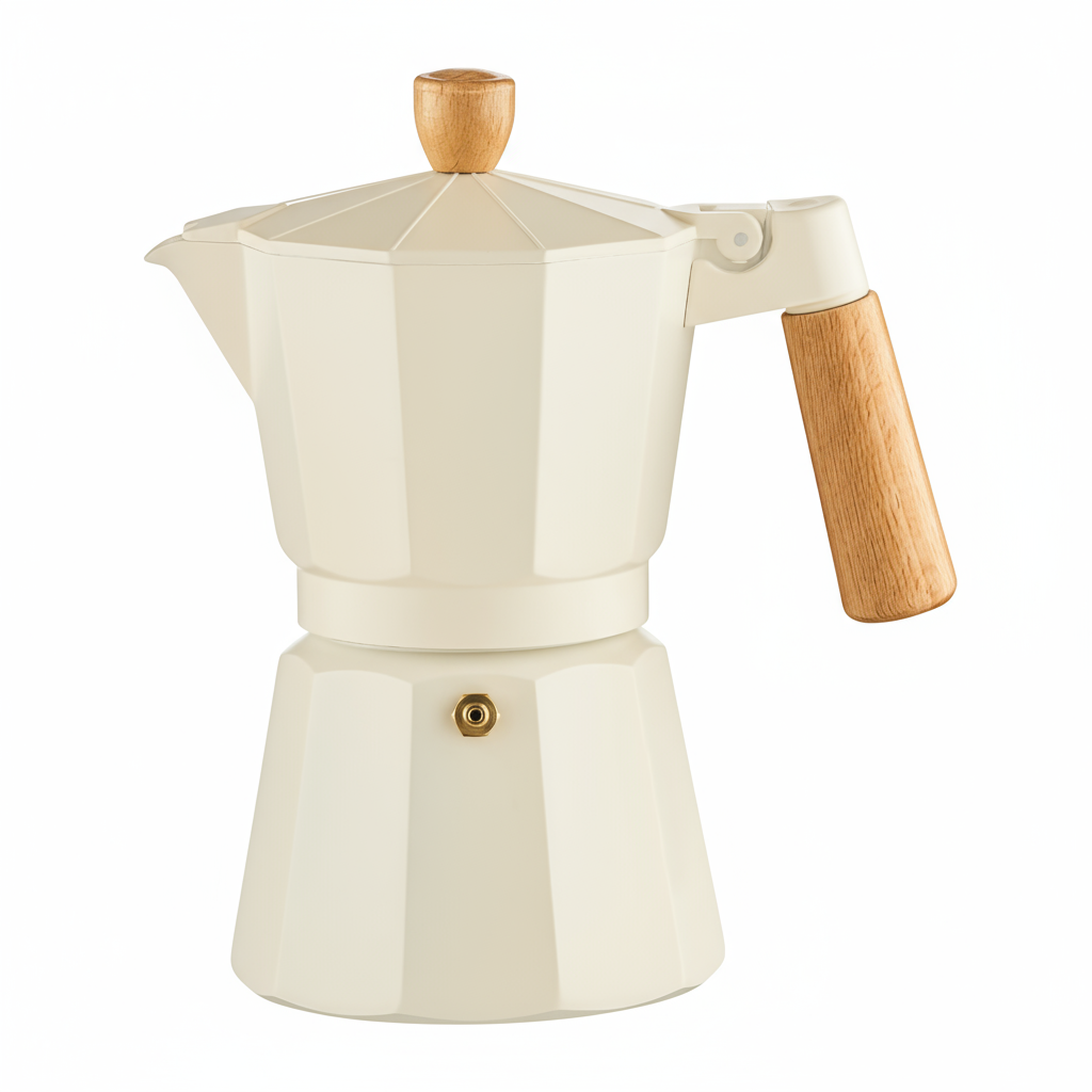 Cafetera Moka tipo Italiana Caffettino Blanca