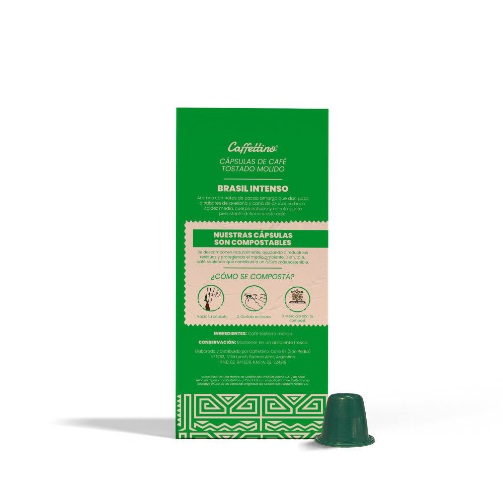 Cápsulas de café Brasil Intenso x 10u Para Nespresso