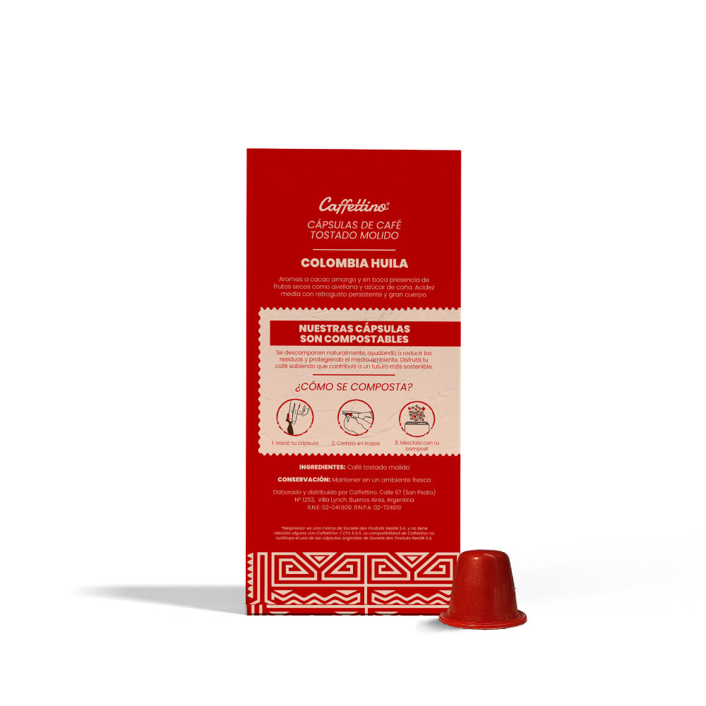 Cápsulas de café Colombia Huila x 10u Para Nespresso