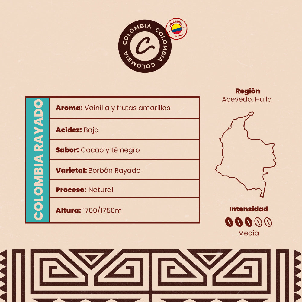Café De Especialidad Colombia Bourbon Rayado
