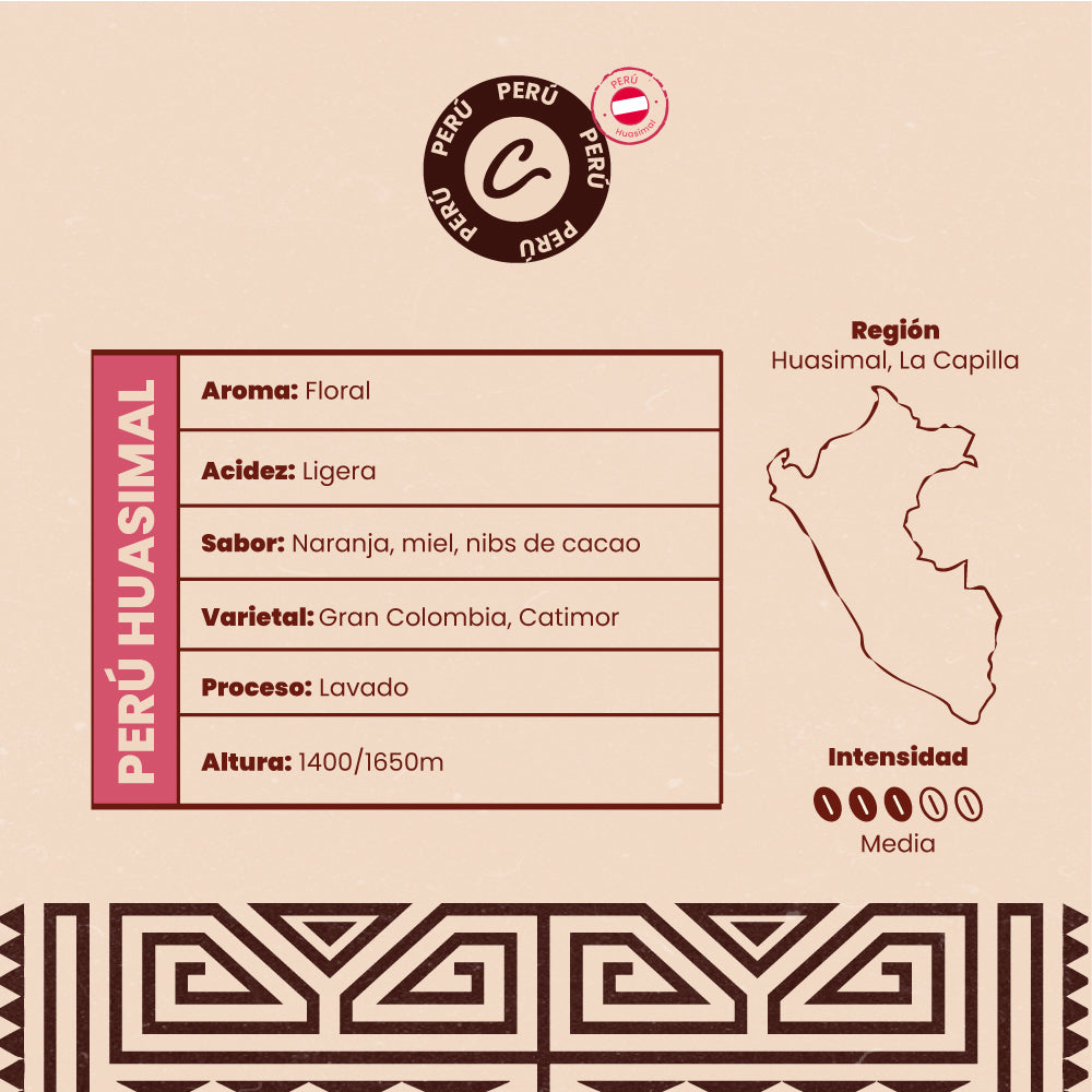 Café de especialidad Perú Huasimal en Granos x 900grs