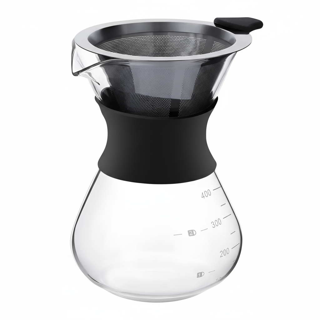 Cafetera estilo Chemex con filtro de acero inoxidable 400ml Caffettino