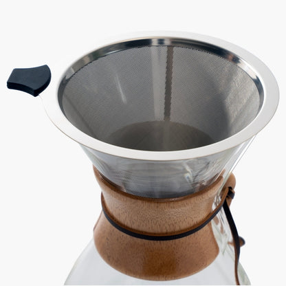 Cafetera Estilo Chemex con filtro de acero inoxidable 400ml Caffettino
