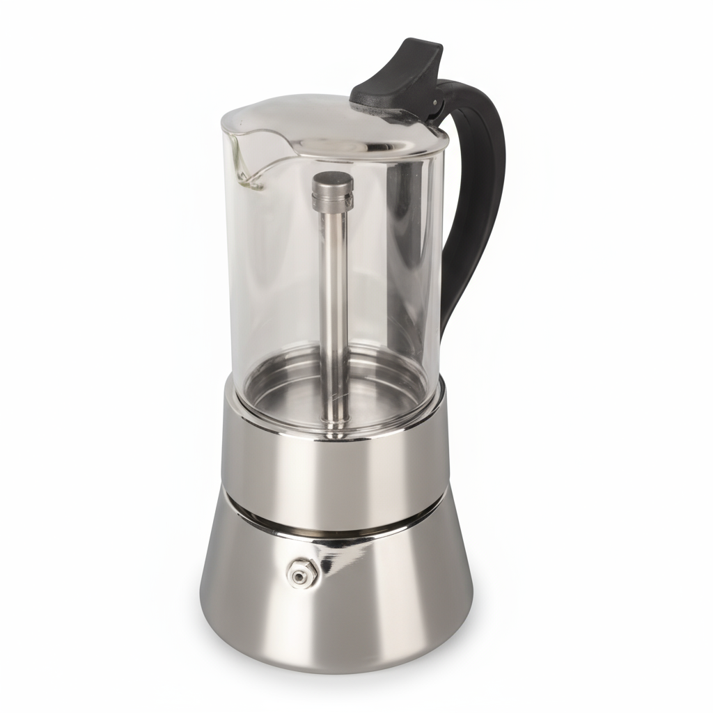 Cafetera Moka tipo Italiana de vidrio Caffettino 6 pocillos