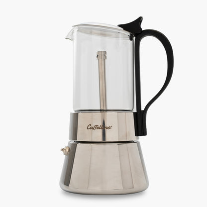 Cafetera Italiana de vidrio Caffettino 6 pocillos