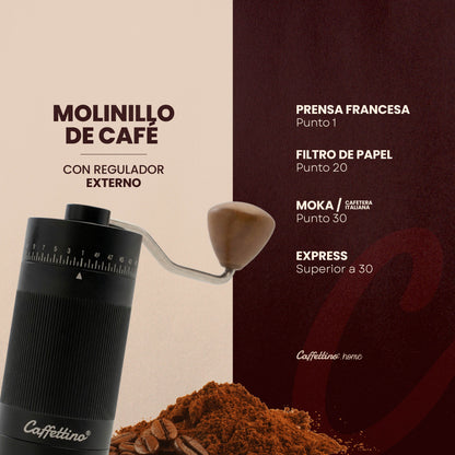 Molinillo de café manual Caffettino con regulador externo Caffettino