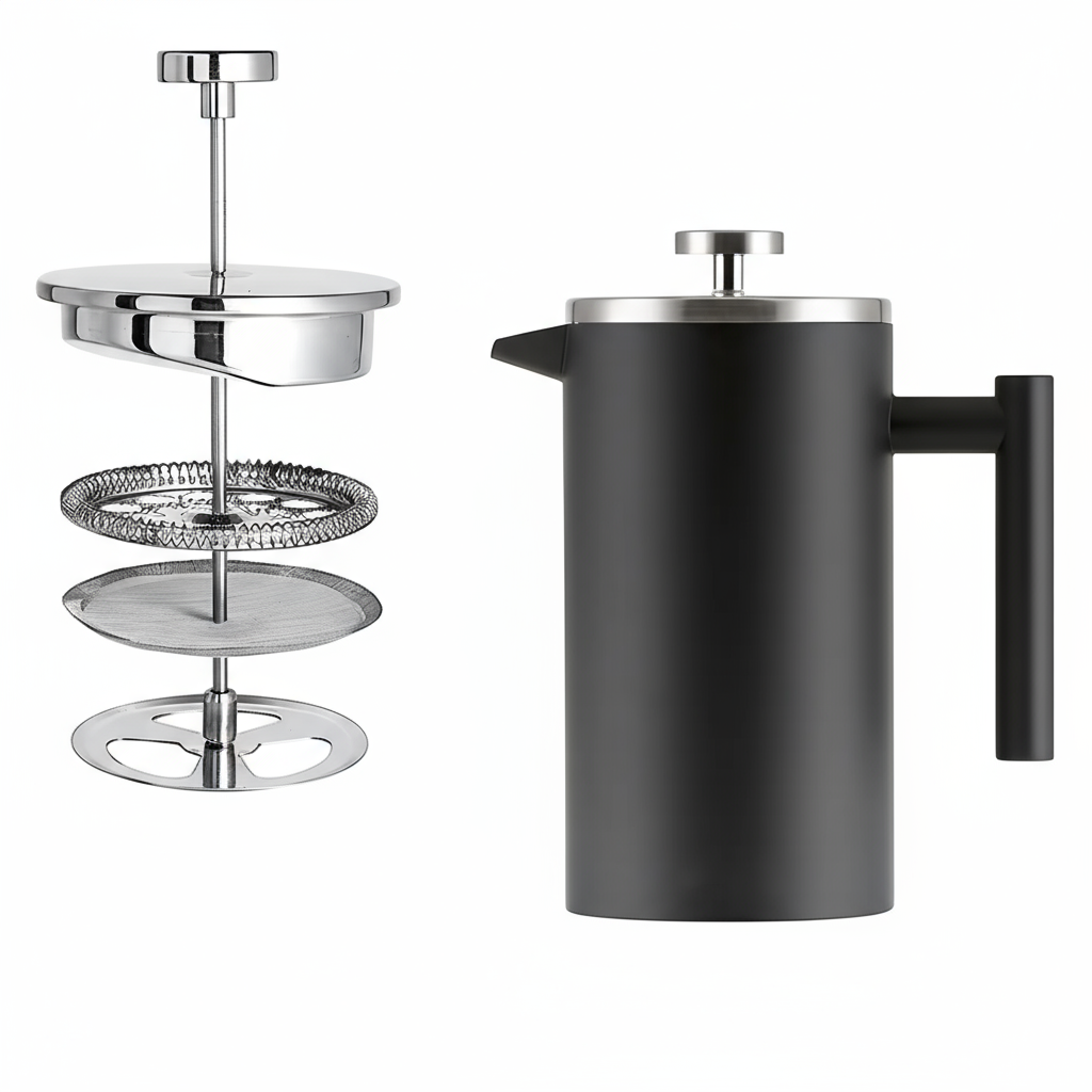 Cafetera  prensa francesa de acero inoxidable 600ml