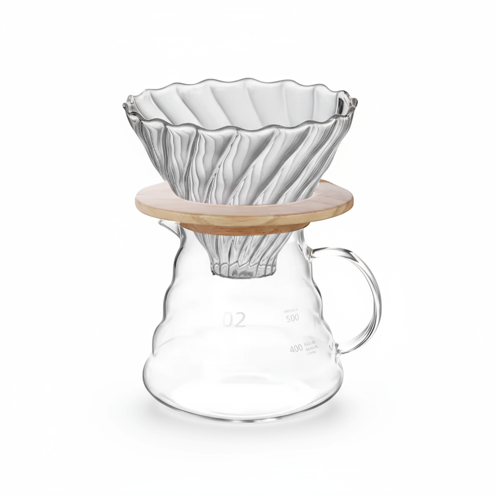 Kit Cafetera de filtro v60 vidrio 600cc