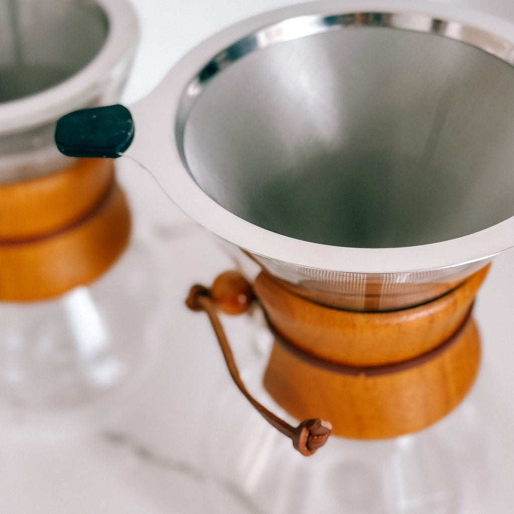 Cafetera Estilo Chemex con filtro de acero inoxidable 400ml