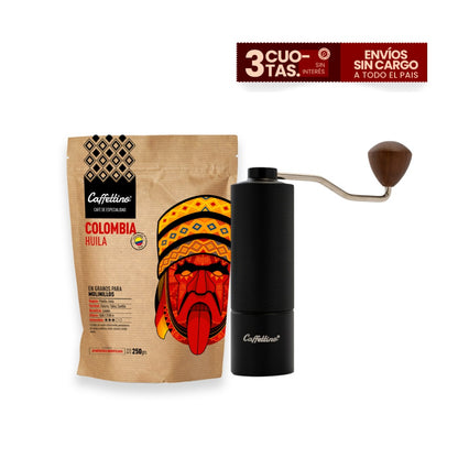 Combo Café de Especialidad Colombia Huila + Molinillo con regulador interno Caffettino