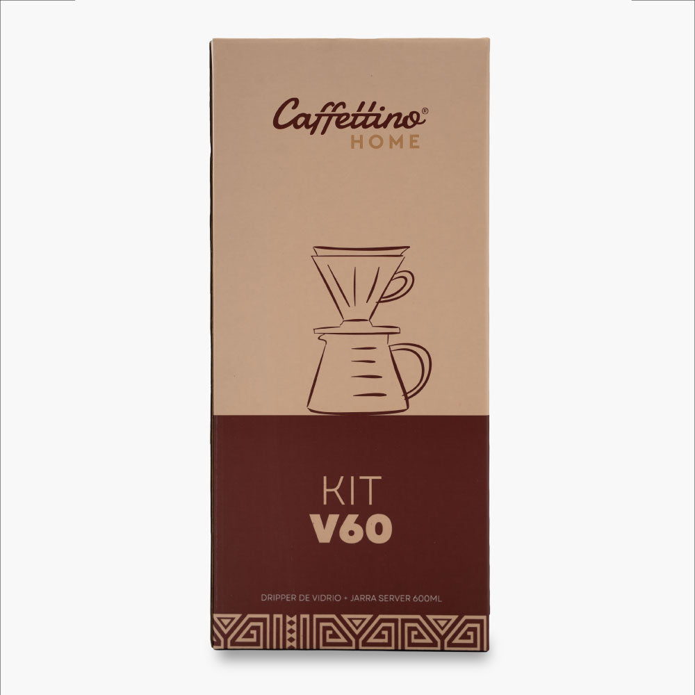 Kit Cafetera de filtro v60 vidrio 600cc Caffettino