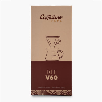 Kit Cafetera de filtro v60 vidrio 600cc Caffettino
