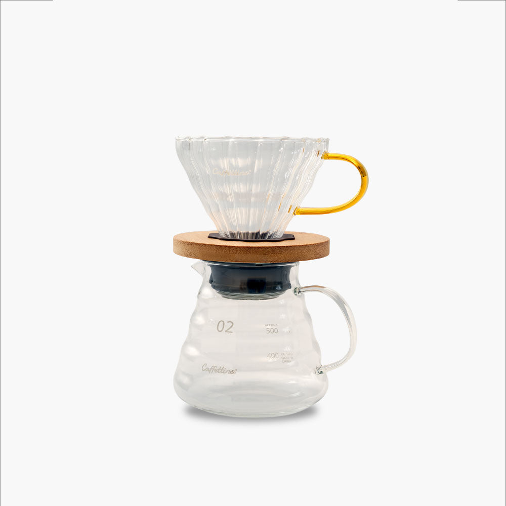 Kit Cafetera de filtro v60 vidrio 600cc Caffettino