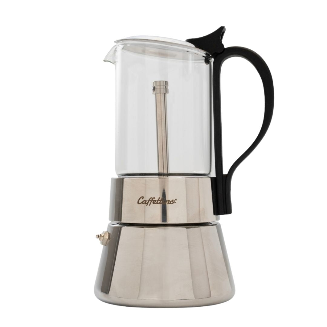 Cafetera Italiana de vidrio Caffettino 6 pocillos