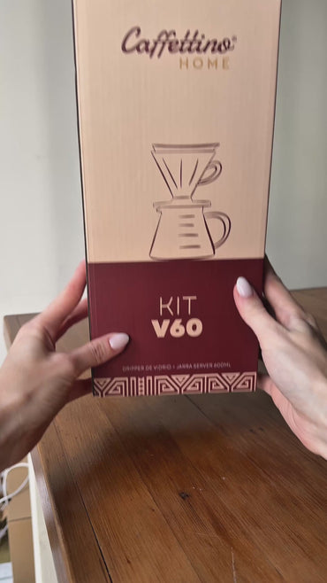 Kit Cafetera de filtro v60 vidrio 600cc Caffettino