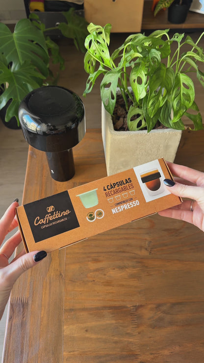 Cápsulas recargables Nespresso x4 + Café de especialidad