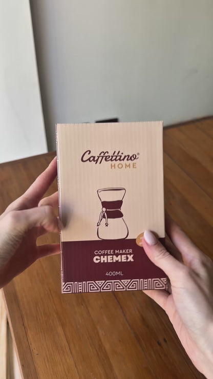 Cafetera Tipo Chemex + Filtro 400ml Caffettino